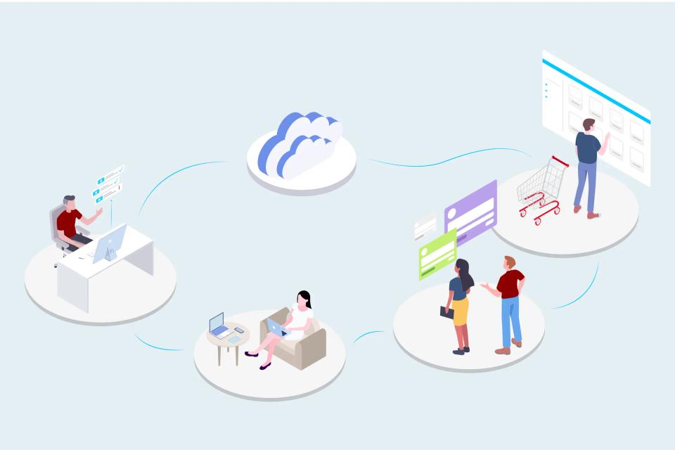 Users engaging in online shopping activities.